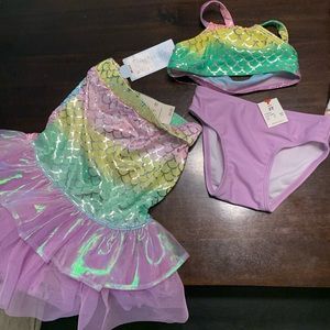 Mermaid bikini with tail. NWT size 2T